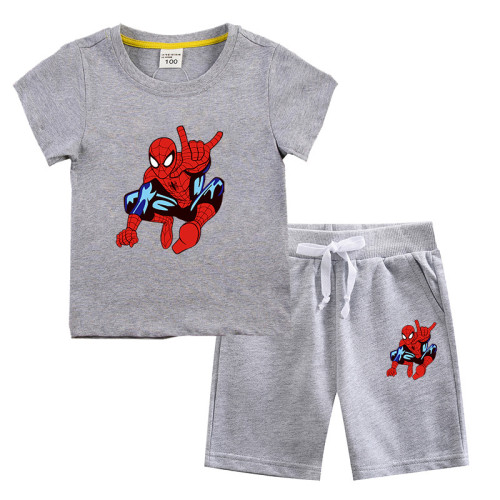 Kids Boys Toddler Spider Man Summer Short Sleeve Tee and Shorts Set