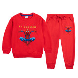 Kids Boys Girls Toddler Spider Man Cotton Sweatsuit and Pants Set Suit