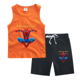 Kids Boys Toddler Spider Man Vest and Shorts Summer Boys Suits Set