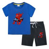 Kids Boys Toddler Spider Man Summer Short Sleeve Tee and Shorts Set