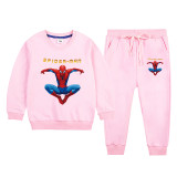 Kids Boys Girls Toddler Spider Man Cotton Sweatsuit and Pants Set Suit