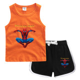Kids Boys Girls Toddler Spider Man Vest and Shorts Set Cotton Confort Pajamas Set