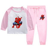 Kids Boys Girls Toddler Spider Man Long Sleeve Tee and Pants Suit Set