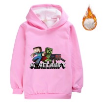 Kids Boys Girls Minecraft Winter Warm Hoodie Fleece Inside Hooded Sweatshirt Outwear