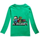 Kids Girls Boys Minecraft T-shirt Long Sleeve Pullover Cotton Tee