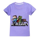 Kids Boys Girls Minecraft Short Sleeve Cotton  Tee Summer Tops