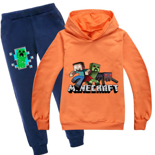 Kids Boys Girls Sweatsuit Minecraft Casual Hoodie and Jogger Pants Suit Set