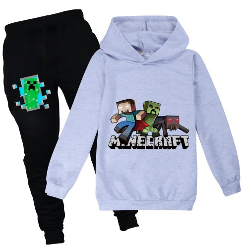 Kids Minecraft 2pcs Sweatsuit Casual Hoodie Tops and Pants Suit Set For Boys Girls