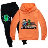 Kids Minecraft 2pcs Sweatsuit Casual Hoodie Tops and Pants Suit Set For Boys Girls