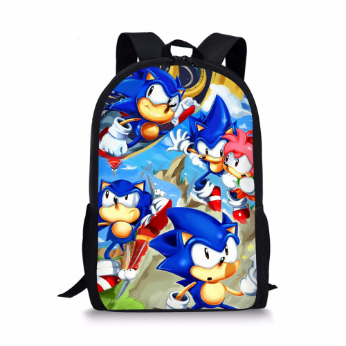 Sonic The Hegehog Fashion Print Backpack Stundents Casual School Backpack Unisex Bookbag