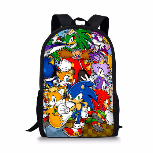 Sonic The Hegehog Fashion Print Backpack Stundents Casual School Backpack Unisex Bookbag