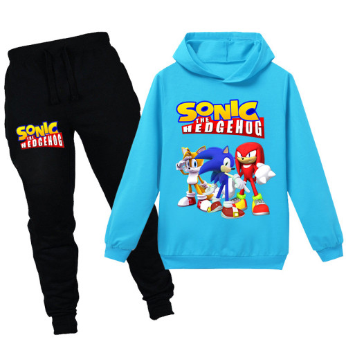Sonic The Hegehog Kids Unisex Trendy Hoodie and Sweatpants Suit 2 Pieces Sweatsuit