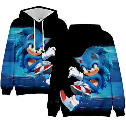 Sonic The Hedgehog Youth Adults Fashion Loose Casual Long Sleeve Unisex Hoodie