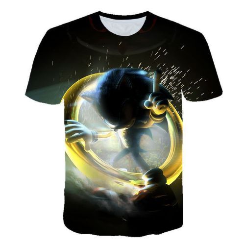 Youth Adults Unisex Sonic The Hedgehog Fashion Casual Short Sleeve T-shirt