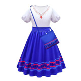 2022 Fashion Kids Girls Encanto Fashion 3-D Print Casual Short Sleeve Dress