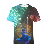 Encanto Fashion 3-D Fashion Print Summer Short Sleeves T-shirt