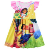 Encanto 2022 Fashion Kids Girls 3-D Print Casual Short Sleeve Dress
