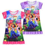 Encanto 2022 Kids Fashion 3-D Print Casual Short Sleeve Dress For Girls
