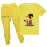 Encanto Kids Unisex 2 Piece Set Short Sleeves Casual T-shirt And Pants Set