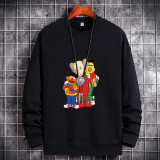 Sesame Street Trendy Loose Long Sleeve Round Neck Unisex Sweashirt