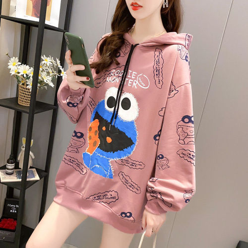 Sesame Street Fashion Trendy Hip Hop Long Sleeve Hooded Sweatshirt Unisex Hoodie