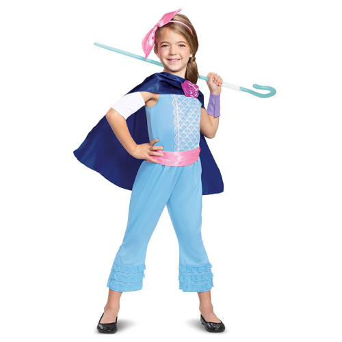 Toy Story Kids Bo Peep Cosplay Jumpsuit With Cloak Set Halloween Carnival Cosplay Outfit