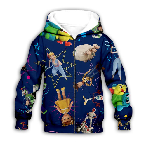 Toy Story Kids Unisex Fall And Winter Casual Jacket Casual Loose Zip Up Coat