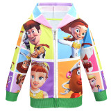 Toy Story Kids Unisex Casual Loose Jacket Casual Loose Zip Up Hooded Coat