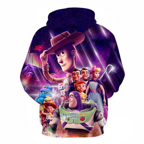 Toy Story Long Sleeve 3-D Tredy Print Casual Loose Hoodie For Men And Women