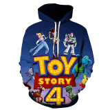 Toy Story Unisex 3-D Fashion Print Hoodie Loose Hooded Sweatshirt For Men And Women