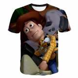 Toy Story 3-D Print Short Sleeve Round Neck Casual Loose Unisex T-shirt