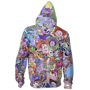 Toy Story Youth Adults Unisex 3-D Fashion Print Casual Jacket Loose Zip Up Coat