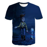 Toy Story 3-D Print Trendy Short Sleeve Round Neck Casual Loose Unisex T-shirt