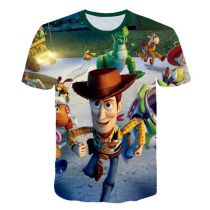 Toy Story 3-D Print Short Sleeve Round Neck Casual Loose Unisex T-shirt