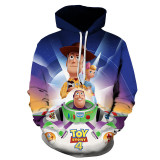 Toy Story Unisex 3-D Fashion Print Hoodie Loose Hooded Sweatshirt For Men And Women