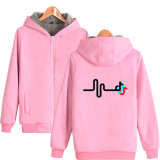 Tik Tok Fashion Fall And Winter Jacket Thick Warm Zip Up Hoodie Coat