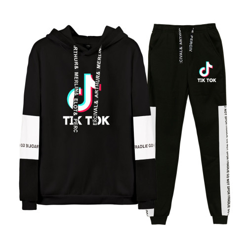 Tik Tok Fashion Long Sleeve Hoodie and Jogger Pants Unisex 2 PCS Set
