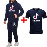 Tik Tok Fashion Long Sleeve Hoodie and Jogger Pants With T-shirt 3 PCS Set