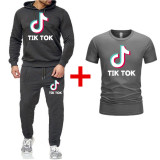 Tik Tok Fashion Long Sleeve Hoodie and Jogger Pants With T-shirt 3 PCS Set