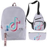 Tik Tok Fashion Backpack Students School Backpack With One Shoulder Backpack and Pencil Bag Set