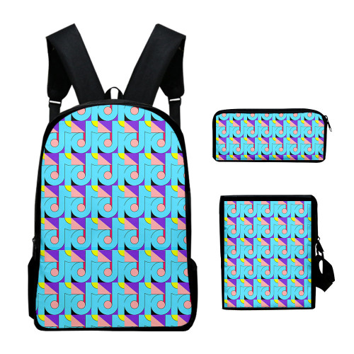 Tik Tok Trendy Print Backpack Students School Backpack With lunch Bag and Pencil Bag Set