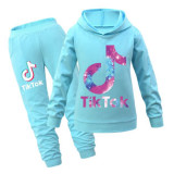 Tik Tok Kids Popular Long Sleeve Hoodie and Jogger Pants 2 PCS Set For Boys And Girls