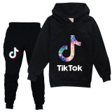 Tik Tok Kids Boys Girls Fashion Long Sleeve Hoodie and Jogger Pants 2 PCS Set