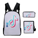 Tik Tok Trendy Print Backpack Students School Backpack With lunch Bag and Pencil Bag Set