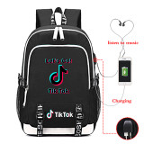 Tik Tok Trendy Big Capacity Rucksack Students Bookbag Travel Bag With USB Charging Port