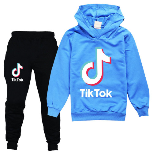 Tik Tok Kids Fashion Long Sleeve Hoodie and Jogger Pants Unisex 2 PCS Set