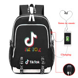 Tik Tok Trendy Big Capacity Rucksack Students Bookbag Travel Bag With USB Charging Port