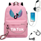Tik Tok Fashion Students Bookbag Casual Day Bag With USB Charging Port