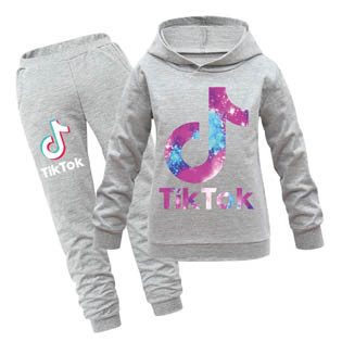 Tik Tok Kids Popular Long Sleeve Hoodie and Jogger Pants 2 PCS Set For Boys And Girls