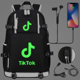 Tik Tok Fashion Big Capacity Rucksack Students Bookbag Travel Backpack With USB Charging Port